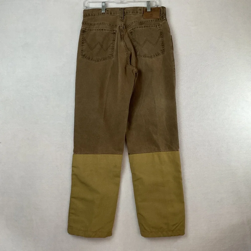 Wrangler Rugged Wear Mens 32x30 Brown Tan Canvas Field Hunting Brush Pants READ